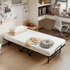 Twin size folding bed with 5-inch gel memory foam mattress, featuring a heavy-duty metal frame and cozy design for.
