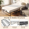 Twin size folding bed with a 5-inch gel memory foam mattress and heavy-duty metal frame for easy storage and guest use.