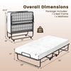 Twin size folding bed with 5-inch gel memory foam mattress and heavy-duty metal frame, ideal for guest rooms and easy.