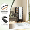 Twin size folding bed with foam mattress, featuring anti-falling bars and lockable wheels for stability and easy.