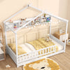 Twin Size House Bed with Storage Shelf and Headboard-White - Gallery View 1 of 9