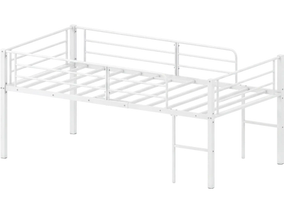 Costway Twin Low Loft Bed w/ Safety Guardrails & 2 Ladders 71277590 New