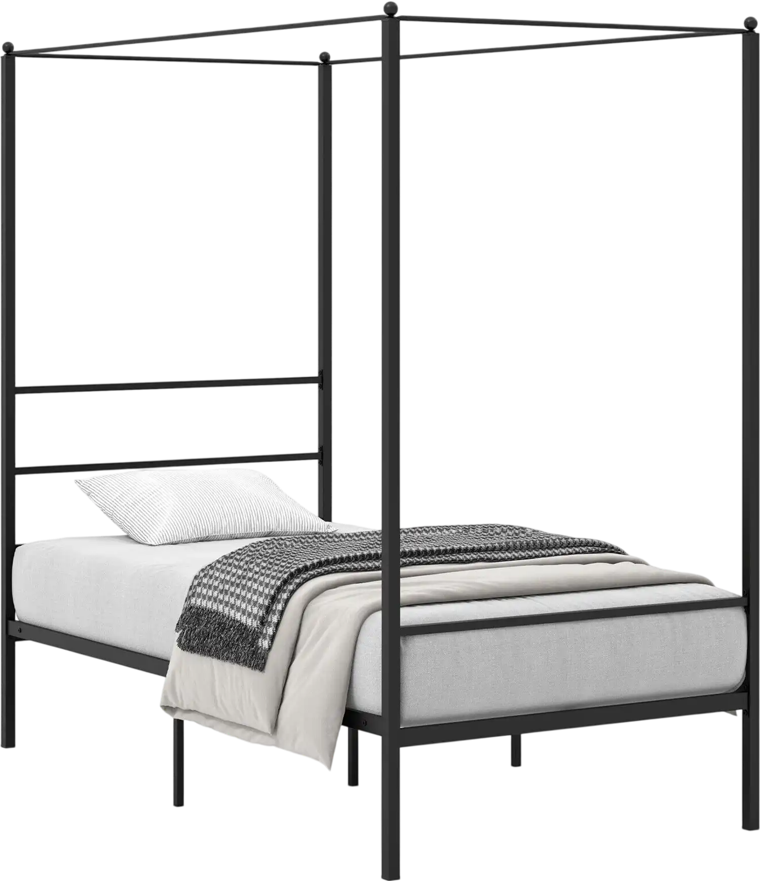 Costway Metal Canopy Bed Frame Slat Support Twin/Full/Queen/King 71485932 New