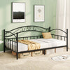Twin Size Metal Daybed Frame with Headboard for Bedroom-Black - Gallery View 1 of 10
