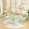 Twin Size Montessori Floor Bed Frame with Full Length Safety Guardrails-Green - Gallery View 1 of 10