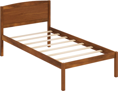 Costway Twin Wooden Platform Bed Frame Curved Headboard 46219904 New