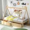 Twin Size Wooden Tent Platform House Bed with 2 Drawers-Natural - Gallery View 1 of 10