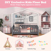 Kids' house bed in gray and white featuring a DIY design for personalized decor, enhancing creativity and playfulness.