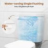 Round toilet tank featuring a water-saving 1.28 gallons per flush design, ideal for compact spaces and enhanced comfort.