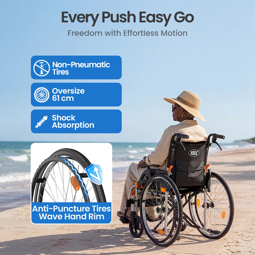 VOCIC Ultra Lightweight Manual Wheelchair, U32