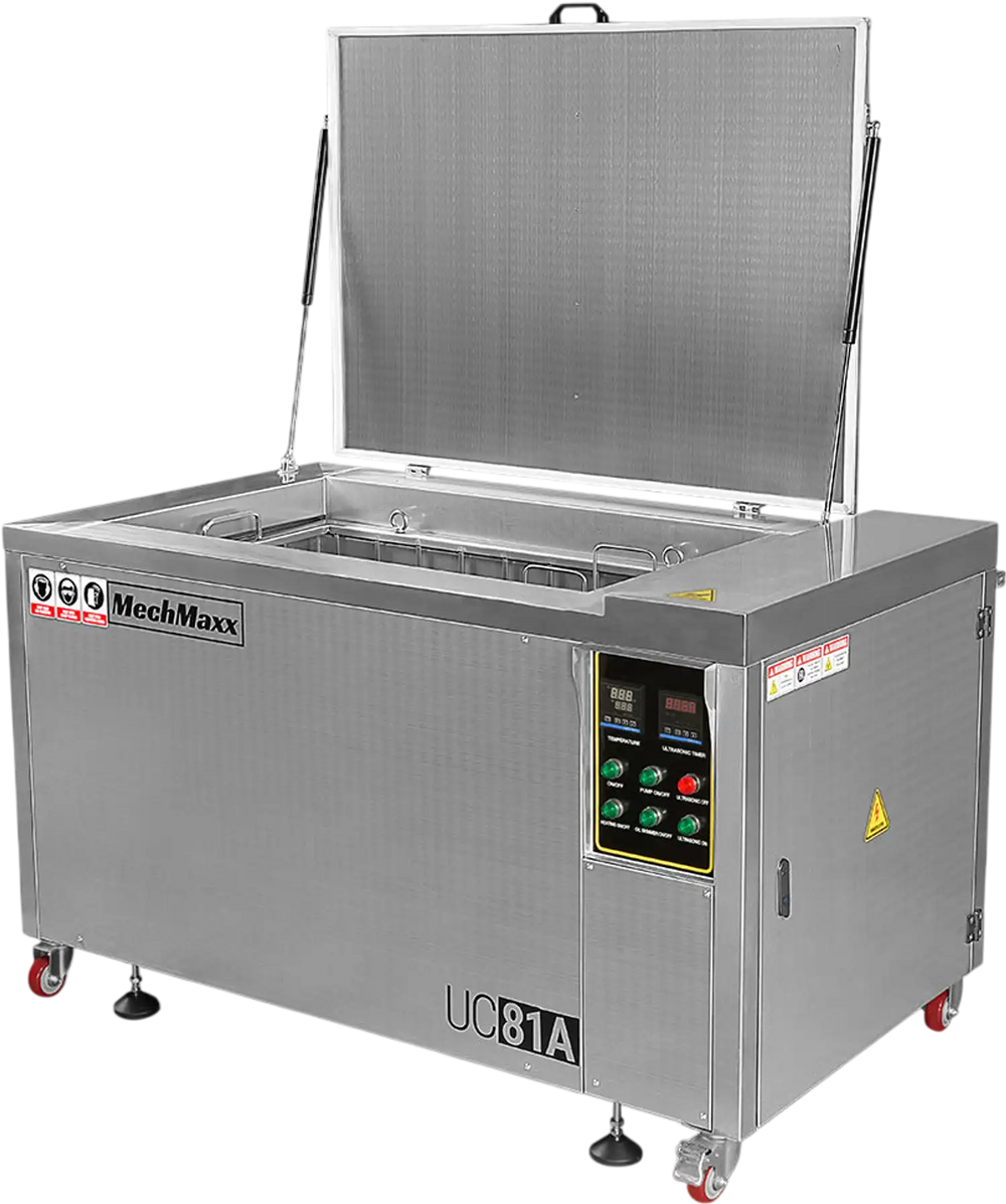 81 Gal / 308L Heavy Duty Industrial Ultrasonic Parts Washer, 28kHz 40 Transducers, Oil Skimmer, SS304 Tank, 10kW Heater, 208–240V 3 Phase Power