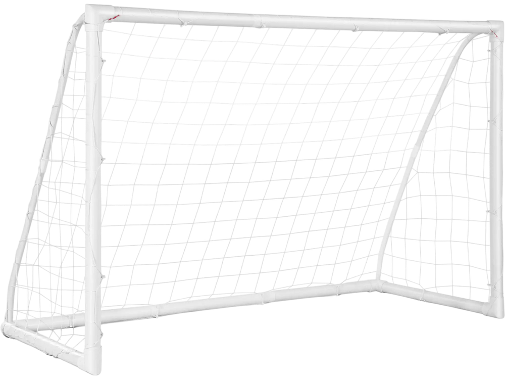 Portable 6 x 4 feet soccer goal with strong UPVC frame and durable PE netting, ideal for kids' practice indoors or.