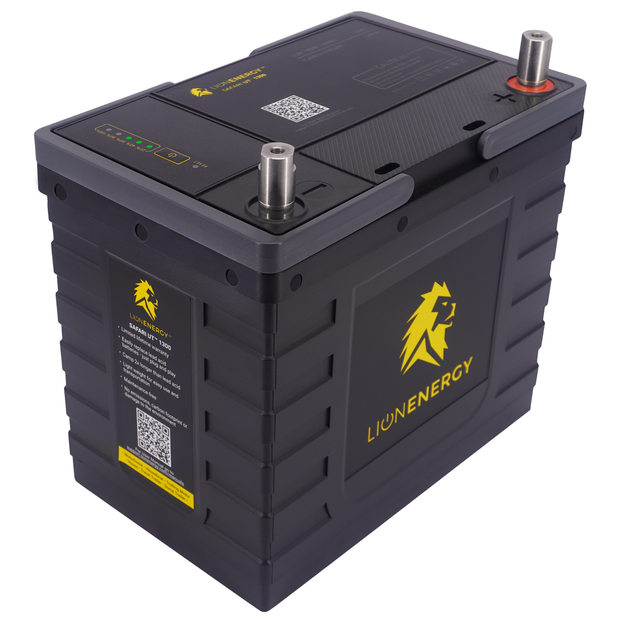 Lion Energy UT 1300 BT LiFePO4 Lithium Battery Deep Cycle 12V with Bluetooth RFB