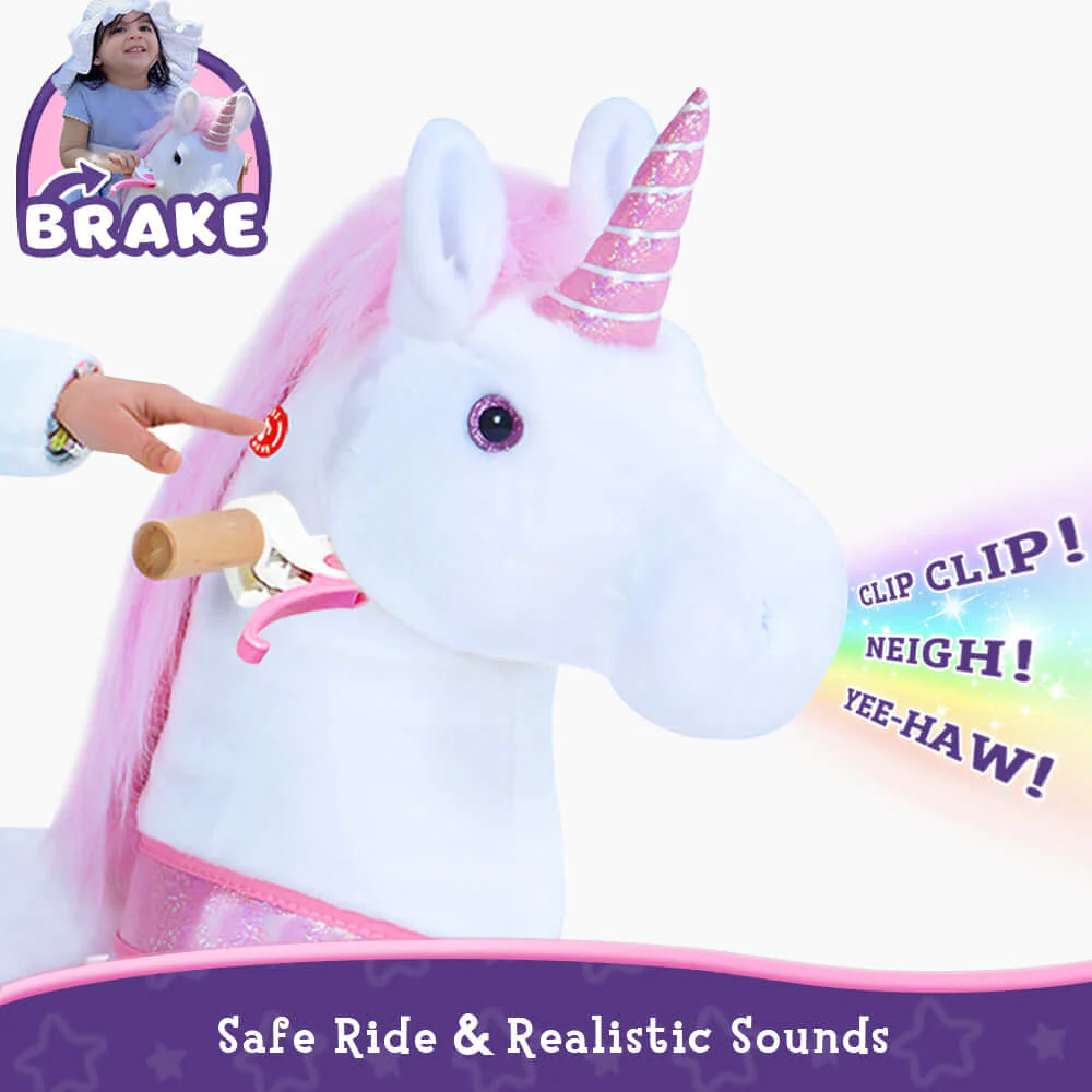 PonyCycle Ux502 Ride On Pink Unicorn Large New