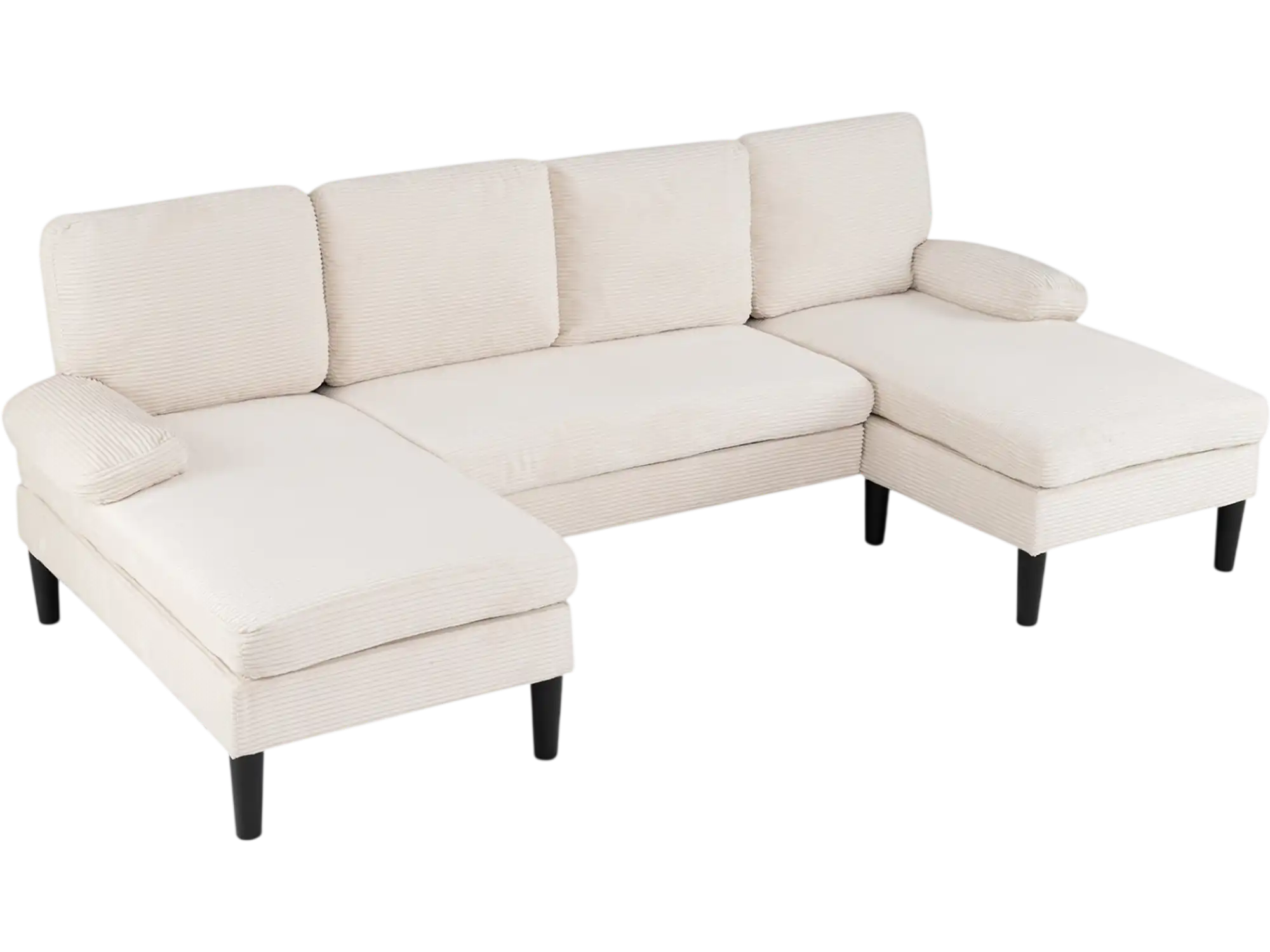 Costway U-Shaped Sectional Sofa Double Chaise Living Room Couch 26463596 New