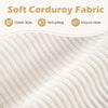 Close-up of soft beige corduroy fabric showcasing its classic style and anti-pilling features for the U-shaped.