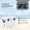 Ultra-Light Injection Molded Cooler with 53 QT capacity, 660 lbs max load, and dimensions for camping or beach trips.