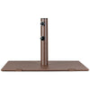 50 lbs weighted 24-inch square patio umbrella base made of heavy-duty steel with wheels for easy mobility and stability.