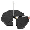 4-piece fillable umbrella base stand made of HDPE, designed for stability and easy installation, ideal for patio use.
