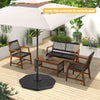 4-piece fillable umbrella base stand made of HDPE, designed for stability and easy installation in outdoor settings.