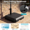 Umbrella base for half patio umbrellas, fillable with 29 lbs water or 40 lbs sand, designed for stability and easy.