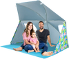 Family enjoying the UPF50+ beach umbrella tent with portable carrying bag, providing sun protection and comfort at the.