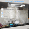 29.5-inch under cabinet range hood with stainless steel finish, 900 CFM airflow, and low-noise operation for efficient.