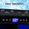Control panel of the 24 Inch Under Counter Dual Drawer Fridge with temperature settings and LED light features.