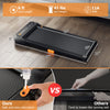 Under desk walking pad treadmill with 7-layer running belt, watch-like remote, and 265 lbs capacity for home or office.