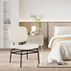 Upholstered Accent Chair Sherpa Reading Chair with Sponge Padding-Beige - Gallery View 1 of 9