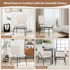 Upholstered accent chair in beige with Sherpa fabric, showcasing ergonomic design for versatile home use.