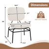 Upholstered accent chair in beige with dimensions, featuring a cozy Sherpa fabric and ergonomic design for comfort.