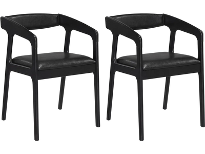 Costway Upholstered Dining Armchairs Set of 2 Padded Seat Cozy Backrest 95421873 New
