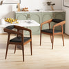 Upholstered Armchairs Set of 2 with Cozy Backrest and Padded Seat Cushion-Brown - Gallery View 1 of 7