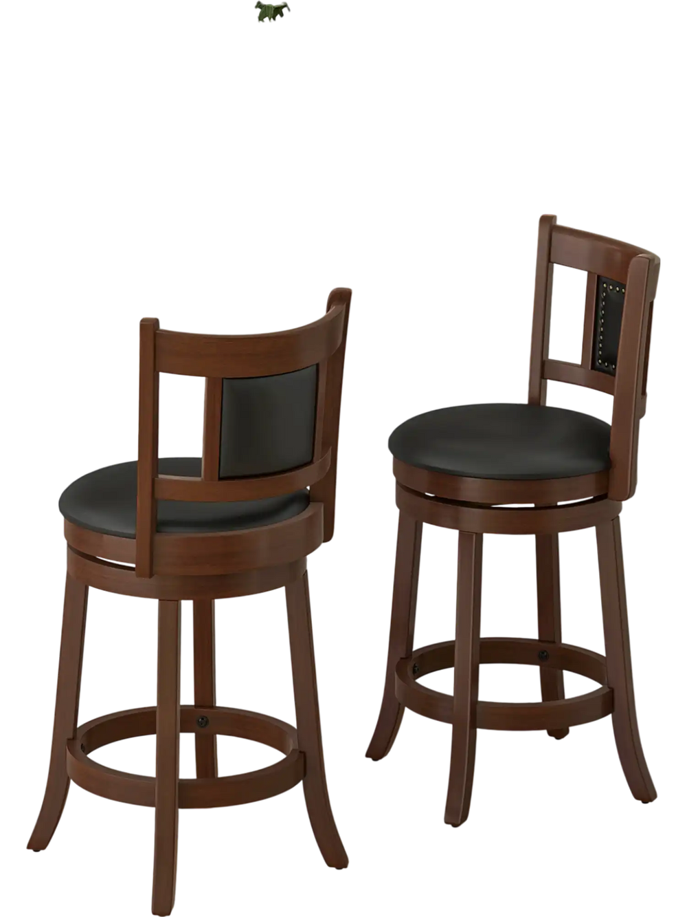 Upholstered bar stools set of 2 with curved backrest, rubber wood frame, perfect for kitchen island or home bar.