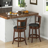 25.5 Inch/30.5 Inch Upholstered Bar Stools Set of 2 with Curved Backrest and Footrest-25.5 inches - Gallery View 1 of 8
