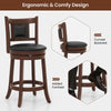 Upholstered bar stool with curved backrest and footrest, 25.5 inches, ideal for kitchen islands and home bars.