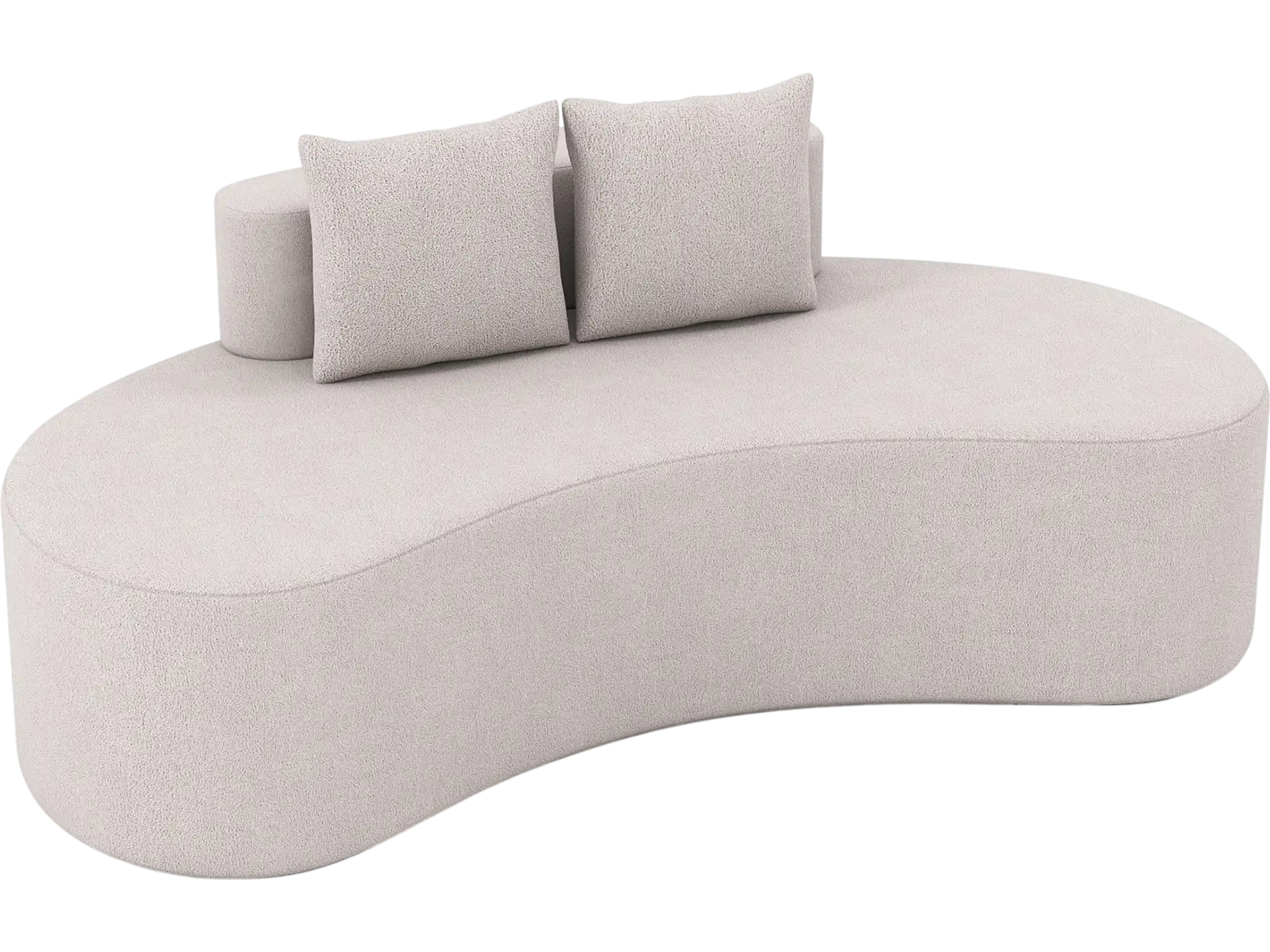 Costway Upholstered Curved Sofa w/ 2 Pillows 90112813 New
