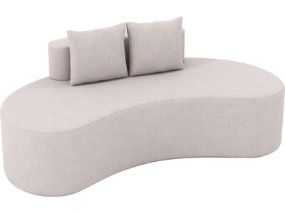 Costway Upholstered Curved Sofa w/ 2 Pillows 90112813 New