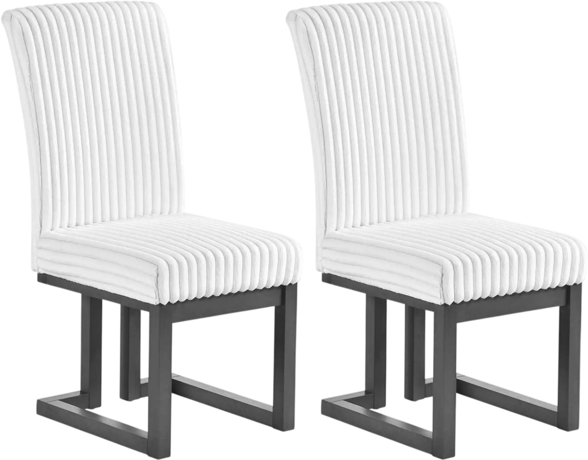 Costway Upholstered Dining Chairs Set of 2 Rubber Wood Legs Padded Seat 52122105 New