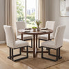 Upholstered Dining Chairs Set of 4 with Rubber Wood Legs and Padded Seat for Dining Room-Beige - Gallery View 1 of 6