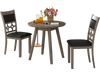 Gray upholstered dining chair set of 2 with padded backrest, featuring a stylish hollowed design for comfort and.