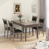 Gray upholstered dining chair set with padded backrest, featuring a stylish patterned design, ideal for dining rooms.