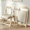Folding Upholstered Dining Chair Set of 4 with Curved Backrest-Beige - Gallery View 1 of 10