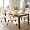 Upholstered Fabric Dining Chairs Set of 4 with Sturdy Metal Legs and Curved Backrest-Beige - Gallery View 1 of 9