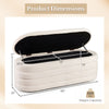 Upholstered fabric storage ottoman bench in white, featuring a lift-top lid and 660 lbs capacity for end of bed use.
