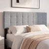 Upholstered Headboard Queen/Full Size Quilted Grid Linen Fabric Bed Frame Mount Panel-Gray - Gallery View 1 of 10