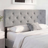 Upholstered Headboard Queen/Full Size Tufted Linen Fabric Bed Frame Mount Panel-Gray - Gallery View 1 of 10