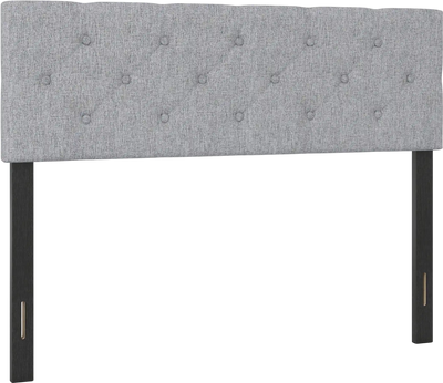 Costway Upholstered Tufted Linen Fabric Queen/Full Headboard 83697364 New
