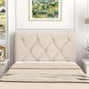 Beige upholstered headboard for twin bed showcasing elegant button tufting and soft fabric for stylish comfort and.